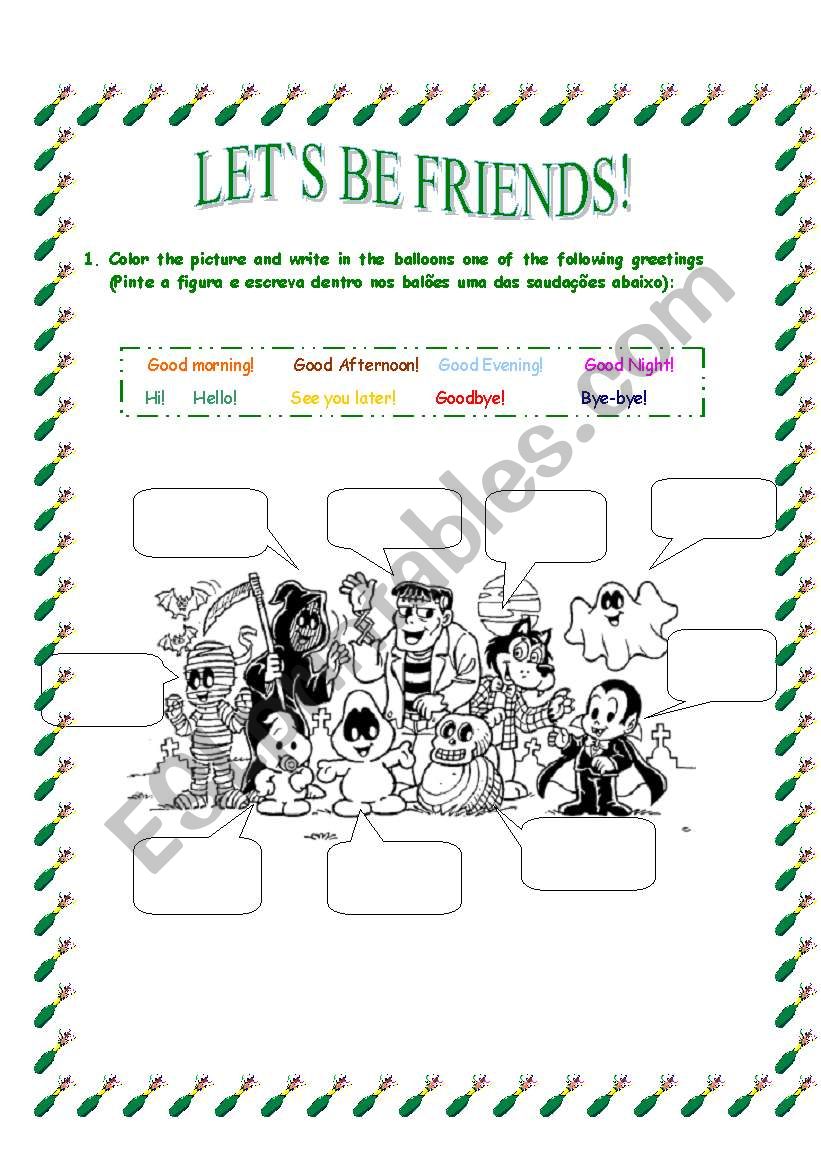 Let`s be friends! worksheet